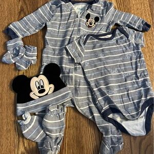 Disney Mickey Mouse Striped Kids Pajamas - Blue